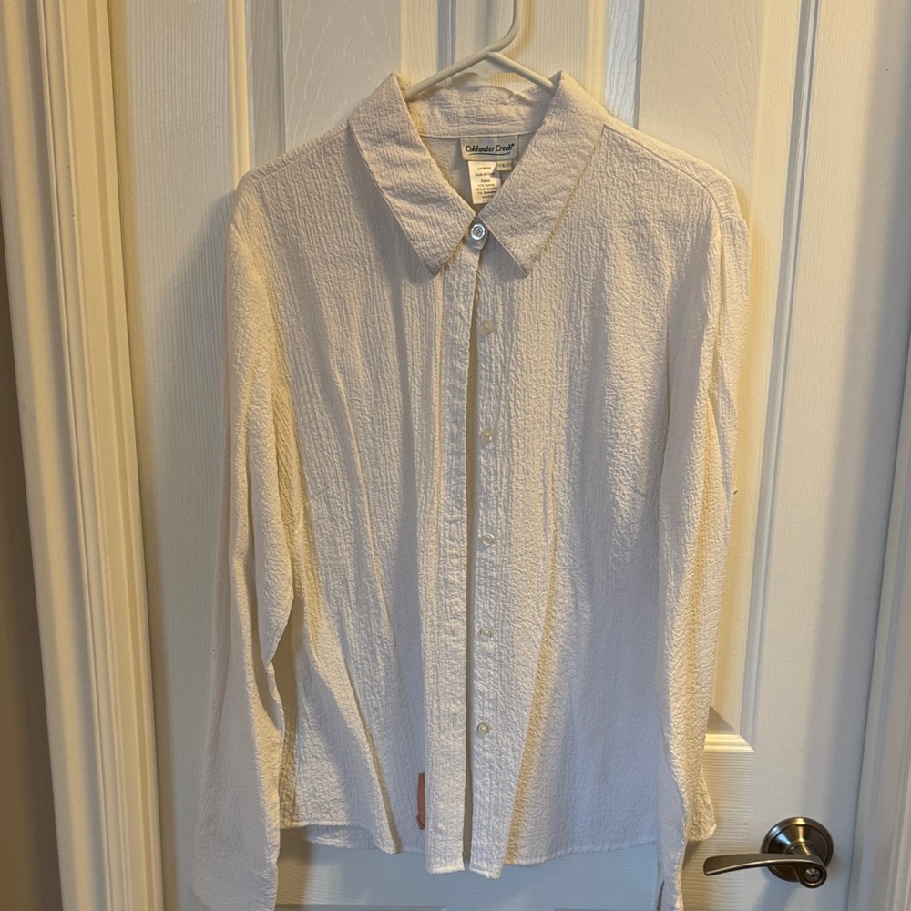Coldwater Creek White Textured women’s shirt